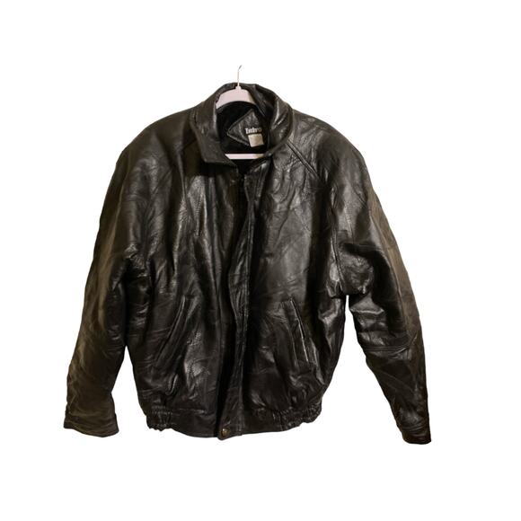 Intro Black Patchwork Leather Coat with Zip out Faux Fur Liner Sz Large Vintage - Picture 1 of 10